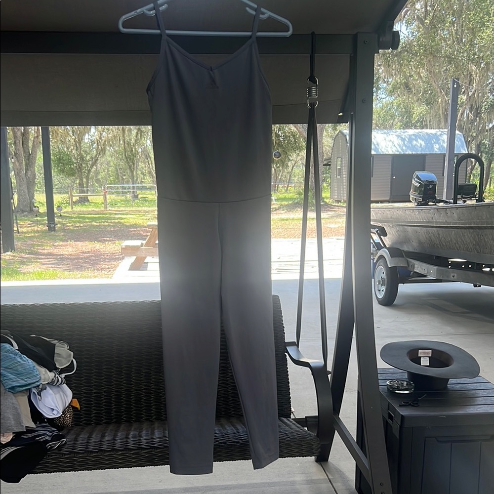 Adidas Gray Jumpsuit Sleek Design Versatile Fit